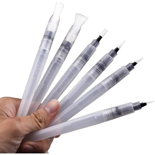 6 PCS Portable Water Color Brush Pen Paint Watercolor Brush Pen Set