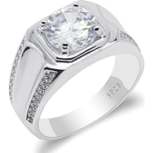 925 sterling silver ring mens zircon ring transparent CZ ring ladies high jewelry