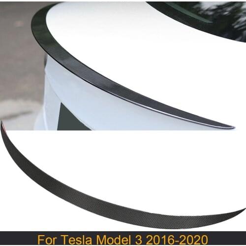 Carbon Fiber Rear Trunk Spoiler Wing for Tesla Model 3 2016 - 2020 Car Rear Tail Trunk Spoiler Boot Lip Wing Spoiler