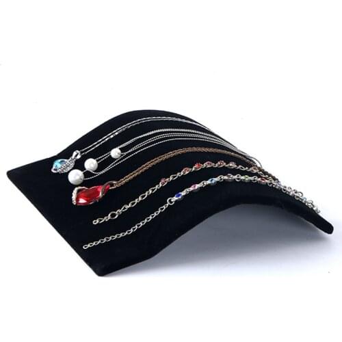 Velvet Arc shape Necklace Bracelet Jewelry Display Stand Holder - Black Red Blue necklace Show Stand tray