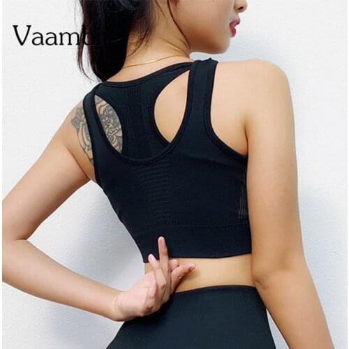 Seamless Backless Bra Without Hoops Xl Gym Top With Cups Solid Sport Bra With Wide Straps Bralette Womens Sports Clothing