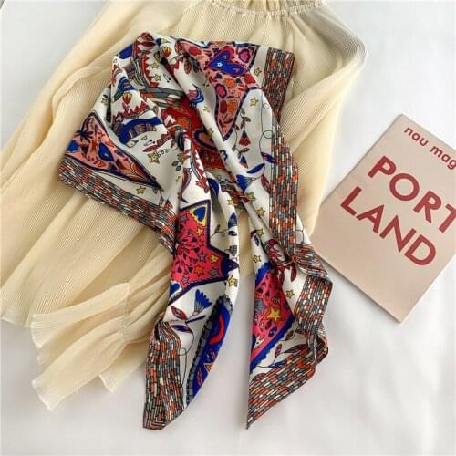 Large Scarf Women Hijab Print Lady Neck Silk Square Scarf Luxury Desinger Foulard Female Bandana Fashion Headkerchief Summer