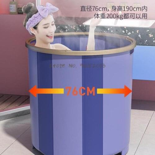 Household Bathtub With Cover Adult Bathtub Can Be Folded Round Bathtub Baby Swimming Bathtub Can Sit