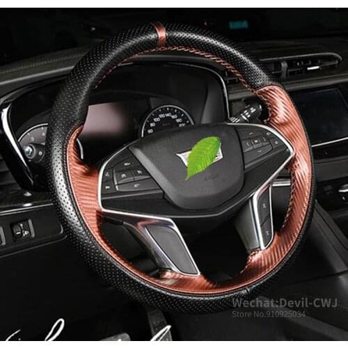 Steering wheel cover for Cadillac XT5 GT6 XT6 ATSL advanced leather hand-sewn car grip cover fashionable car assessoires