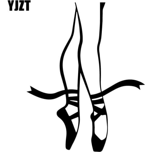YJZT 13.5CM*17CM Ballet Pointes Ballerina Dance Pose Legs Car Bumper Trunk Decoration Stickers Creative Vinyl Decals C31-0352