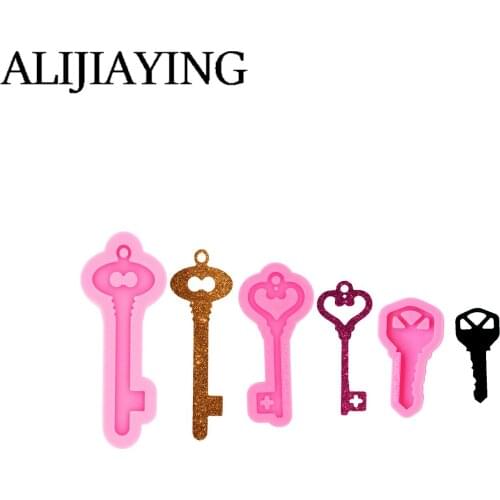 DY0478 Glossy Key shape Keychain Mould Silicone Resin Pendant Mold for Epoxy Jewelry Making DIY Crafts Necklace
