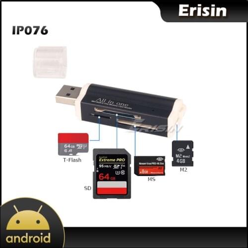 Erisin IP076 Plug and play USB Memory Card Reader Adapter for Micro SD SDXC SDHC MMC M2 TF
