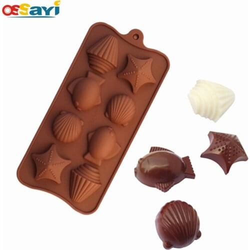 Chocolate Mold Cute Conch Silicone Fondant Cake Chocolate Mold Kitchen Pastry Baking Tools DIY Pattern Chocolate Moulds