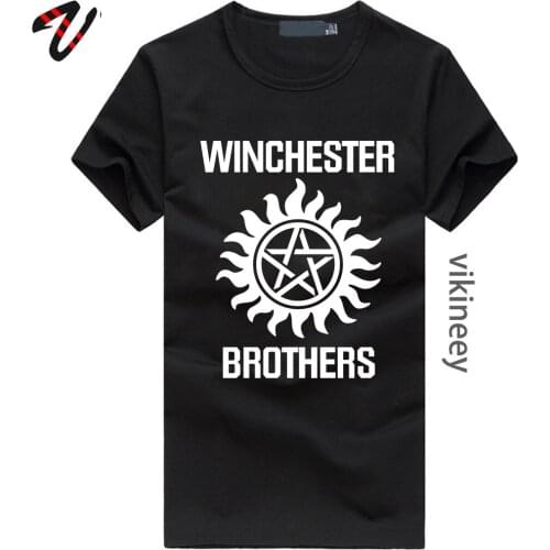 Movie Tshirts Supernatural Winchester Logo Print Fashion Tee Shirts Harajuku Hip Hop Streetwear Popular Funny T-Shirts On Sale