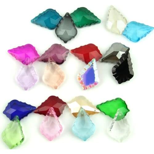 Crystal Maple Leaf Chandelier Pendants 22mm 38mm 50mm 63mm 76mm 89mm 100mm Glass Lamp Parts DIY Decor