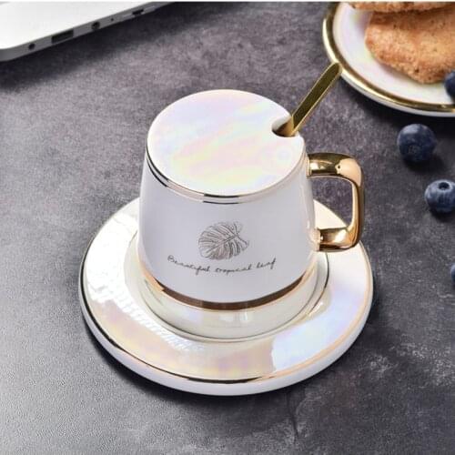 Nordic style mug creative ceramic water milk tea coffee yogurt mug with tray best home cup gift for kids women lover home