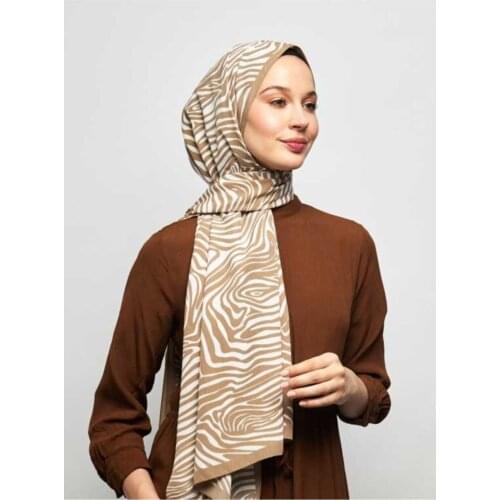 2021 Summer New Fashion Muslim Hijab Wearing Mink Zebra Print 80*200 cm Shawl