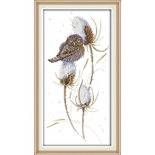 A Bird In The Snow Embroidery Painting Chinese Cross Stitch Sets Patterns Counted Cross-stitch Printed Kits Home Decor 11CT 14CT