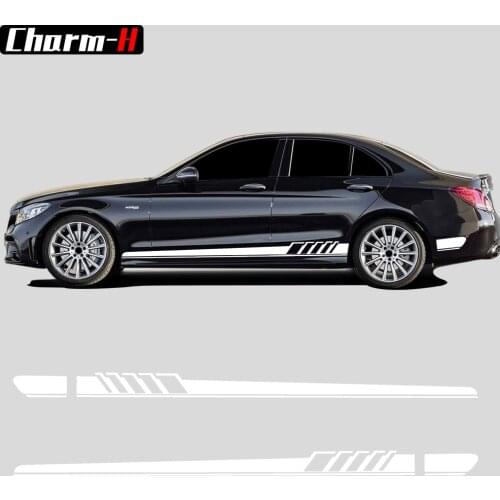 Edition 1 AMG Side Racing Stripe Decal Stickers for Mercedes Benz W205 C200 C180 C63 AMG C Class Yellow/Silvergrey/White/Black
