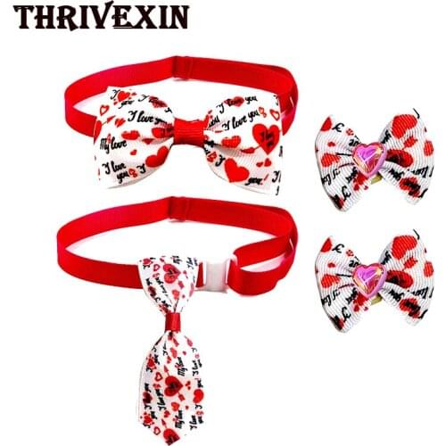 Easter Ten-color Valentines Day Pet Bow Tie Love Cupid Cat Dog Couple Couple Pet Accessories Necktie Headwear Dog Grooming Bows