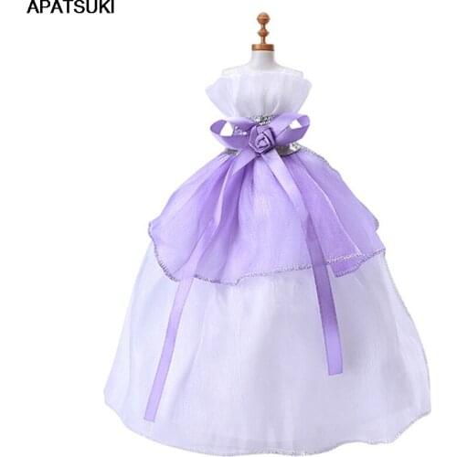 White Purple Doll Dress For Barbie Doll Outfits Princess Wedding Party Gown Dancing Costume For 1/6 BJD Dolls Kid & Baby DIY Toy