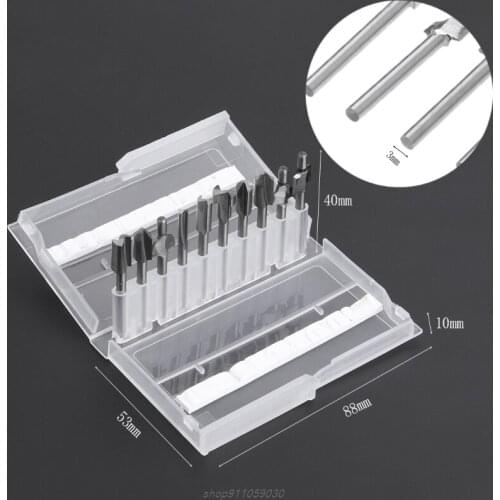 10pcs HSS Router Wood Milling Cutter Bits Fits Rotary Tool Set 1/8" 3mm DIY Tool Jy9 21 Dropship