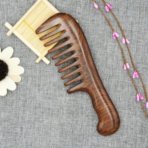 Sandalwood Salon Health Brush Comb Wooden Natural Long Massage Anti Static Fragrance Wide Tooth Hair Tools Waist Home Detangle