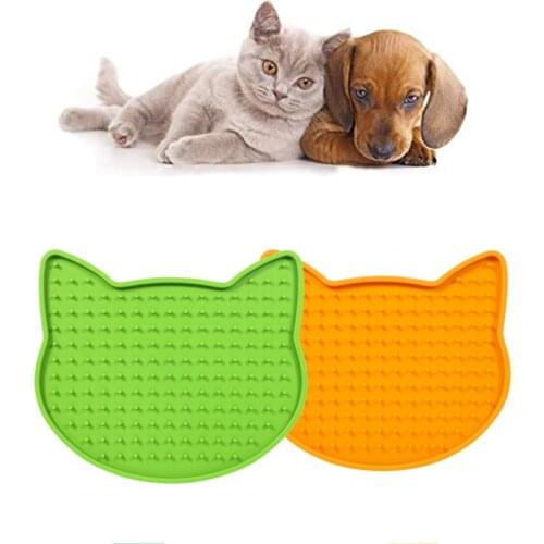 Cat Dog Lick Mat Silicon Dog Slow Feeder Pet Calming Mat Anxiety Relief Dog Cat Training Licking Mat Suitable Food Yogurt Butter