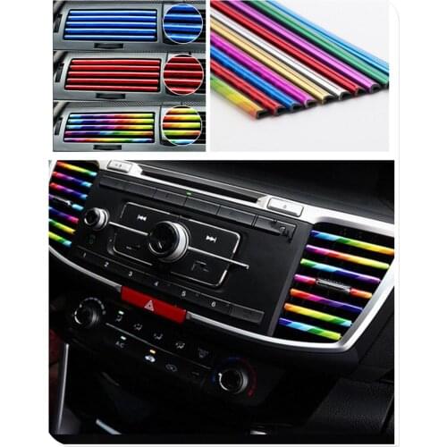 10pcs car shape conditioning air outlet decorative strip personality for BMW 330e M235i Compact 520d 518d 428i 530d 130i
