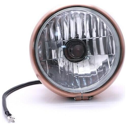 12V High/Low Beam Retro Round Headlight For Harley Cafe Racer Cruiser Chopper