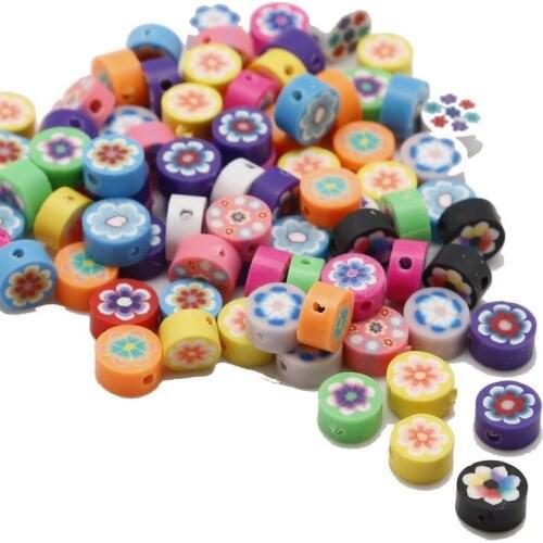 25pcs/lot Lovely Charming Mixed Colors Polymer Clay Beads Loose Spacer Beads For DIY Jewelry Decoration Finding Accessories
