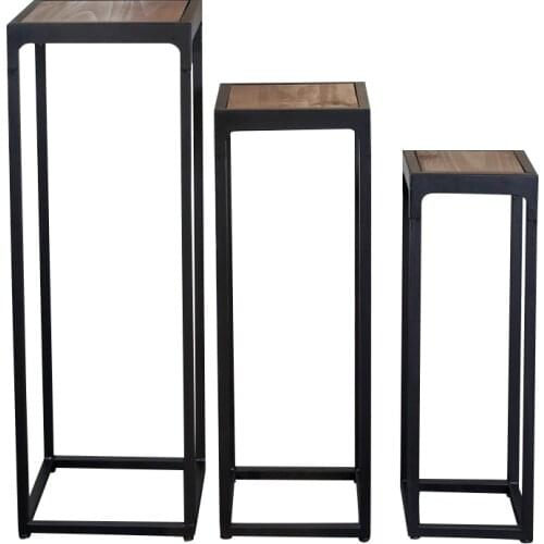 American iron living room solid wood flower stand simple modern floor green flower pot shelf balcony indoor high flower