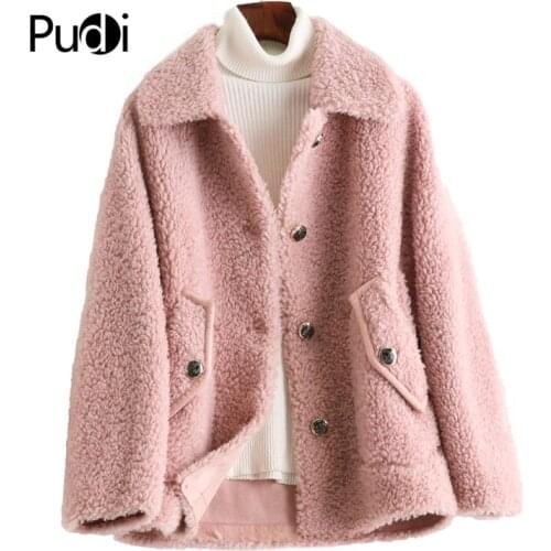 Aorice women winter real wool fur coat oversize female warm jacket real sheep shearing fur coats lady jacket overcoat A50013