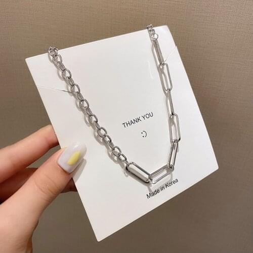 European and American exaggerated metal big thick chain hip hop cold wind wild all-match silver long sweater chain sweater neckl