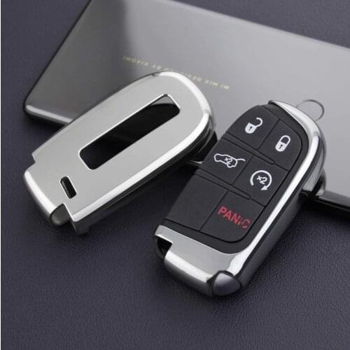Key Case Fob Holder Cover For Jeep Grand Cherokee Renegade Compass Dodge Journey Durango Charger Challenger Chrysler 300
