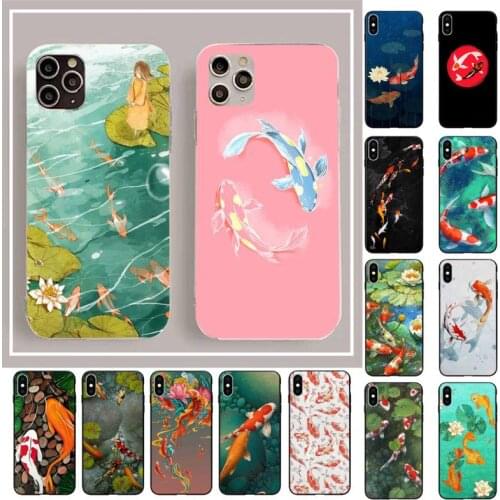 MaiYaCa Chinese Koi Fishes Phone Case for iPhone 11 12 pro XS MAX 8 7 6 6S Plus X 5S SE 2020 XR cover