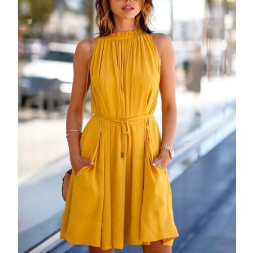 CYWANGCANCAN Solid Summer Dresses