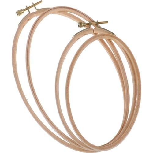 Wooden Bamboo Embroidery Frame Oval Embroidery Hoop Ring Cross Stitch Machine DIY Needlecraft Household Sewing Tool