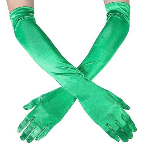 Long Gloves Adult Solid Silk Arm Winter Women Cosplay Mittens Long Sexy Evening Performance Dress Gloves Митенки Женские