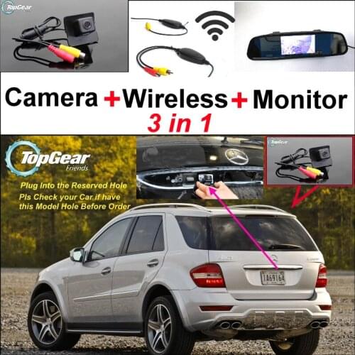 For Mercedes Benz ML MB W164 ML350 ML330 AMG ML450 ML500 3in1 Car Camera + Wireless + Mirror Monitor Parking Rear View System