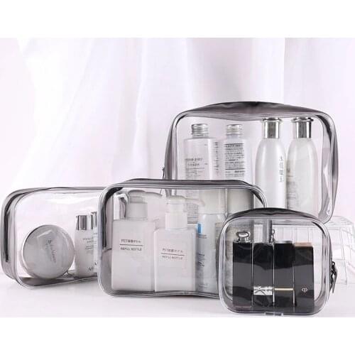 Travel Transparent Cosmetic Bag PVC Women Zipper Clear Makeup Bags Beauty Case Make Up Organizer Storage Bath Toiletry Wash Bag