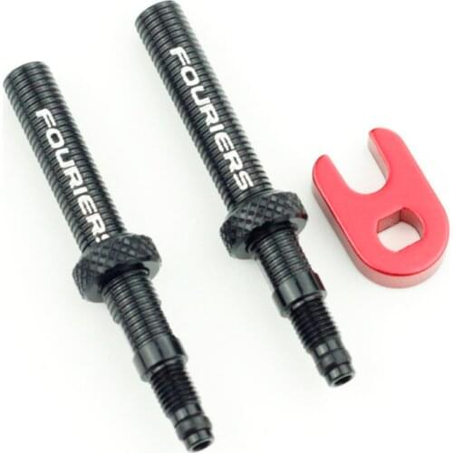 Fouriers CNC Alloy Tubeless Presta Valve Extension Extender with nut 40mm 60mm Removable Valves