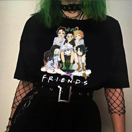Demon Slayer Hunter X Hunter T Shirt Anime the Promised Neverland Friends Graphic Short Sleeve T Shirt Harajuku Unisex