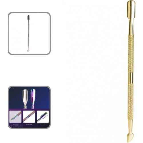 Mini Anti-Slip Solid Nail Tool Exfoliating Accessories Stainless Steel Cuticle Remover Embossing Design for Unisex