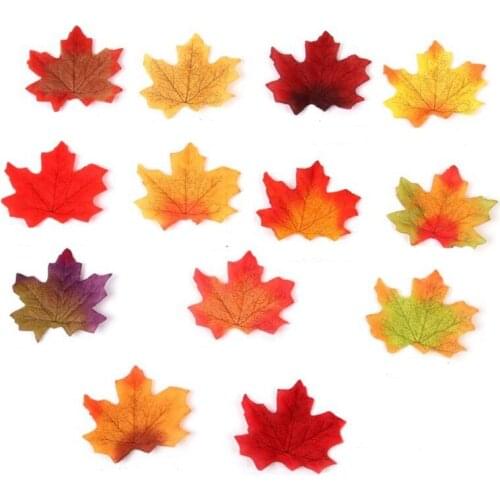 1000PCS Artificial Maple Leaves Decorations, Fake Fall Leaves Thanksgiving Autumn Leaf Wedding Party Table Decor