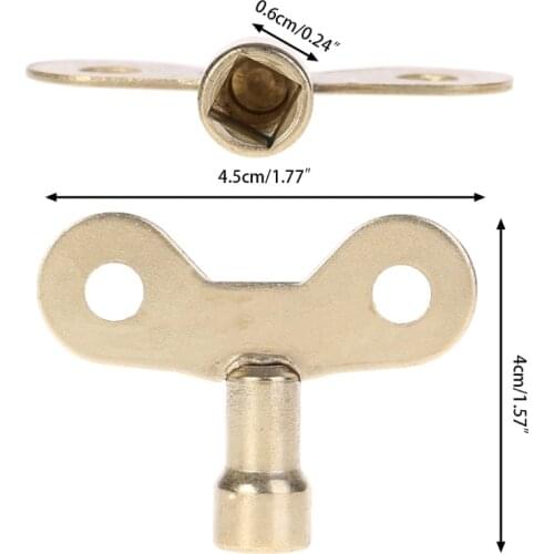 1pcs Square Socket Brass Radiator Keys Plumbing Bleeding Key Solid Water Tap For Air Valve Plumbing Tool 6mm Hole core