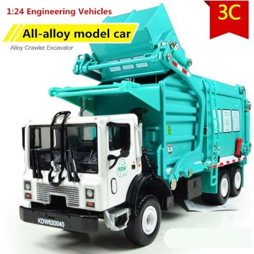 Favorite Model gift,Alloy Material truck, garbage truck,1:24 alloy Engineering Vehicles,Diecast metal cars,free shipping