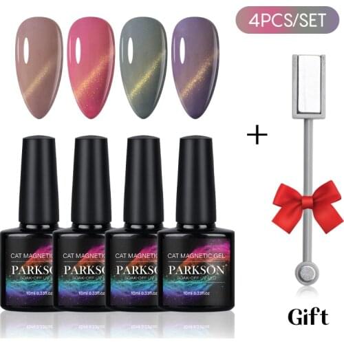 Parkson10ml Cat Magnetic Gel UV Gel Polish Purple Blue Enamel Cat Eyes Magnetic Soak Off UV Gel Nail Polish Lacquers Varnish