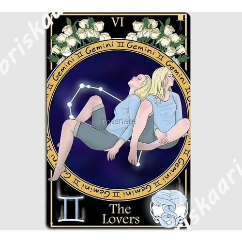 Gemini The Lovers Metal Plaque Poster Kitchen Cinema Kitchen Design Wall Decor Tin sign Posters