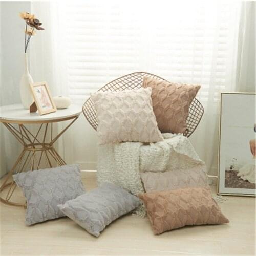 Nordic Modern Simple Cushion Cover Beige Light Pink Pillow Home Decor For Sofa Chair Living Room Handmade Woven Soft Pillowcase