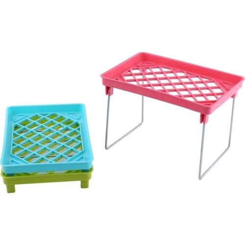New Practical Foldable Stackable Storage Shelf Rack Organizer Holder For Kitchen Bathroom Desk Foldable Combo Rack