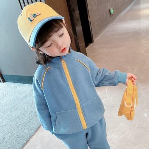 2021 new fashionable childrens autumn fashion girls' sports suit spring and autumn net red Korean baby girl toddler clothes