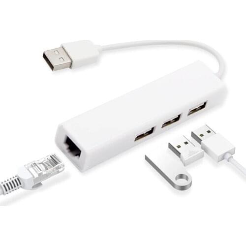 New USB Ethernet USB Hub to RJ45 Lan Network Card 10/100 Mbps Ethernet Adapter for Mac iOS Laptop PC Windows RTL9900 USB 2.0 Hub