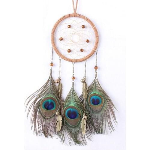 Peacock Feathers Catching Large Dream Catcher Creative Feathers Home Pendant Decoration Wedding for Decor