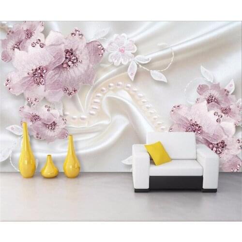 Custom Mural Wallpaper Modern Silk Cloth Diamond Large Wall Painting Wall Art Mural For Living Room Wall Papers Home Decor 3D